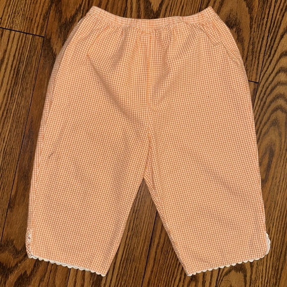 Rags Land Smocked Swimming Fish Seahorse Outfit Cropped Gingham Ric Rac Set 4T - Picture 4 of 4